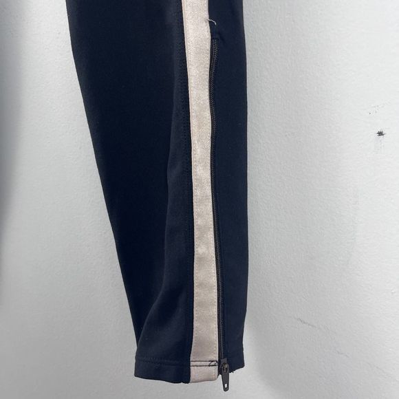Athleta Metro Tux Stripe Black Chaturanga Ankle Zip Side Stripe cropped Leggings - Picture 6 of 16